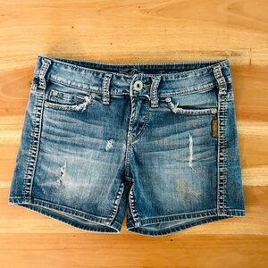 Silver Jean Shorts